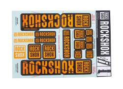 Rockshox Conjunto De Autocolantes Para. &Oslash;35mm Dual Coroa - Laranja