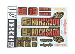 Rockshox Conjunto De Autocolantes Troy Lee Design &Oslash;35mm - Ouro/Laranja