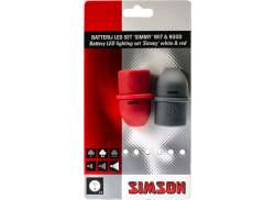 Simson Simmy 3 Conjunto De Ilumina&ccedil;&atilde;o LED Baterias - Vermelho/Cinzento